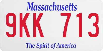 MA license plate 9KK713