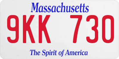 MA license plate 9KK730
