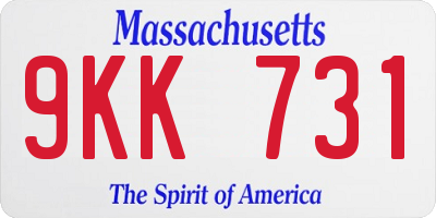 MA license plate 9KK731