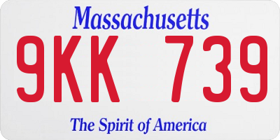 MA license plate 9KK739