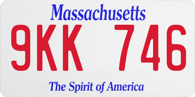 MA license plate 9KK746