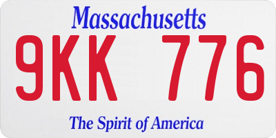 MA license plate 9KK776