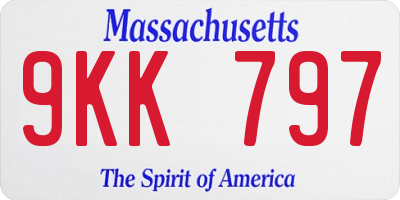 MA license plate 9KK797