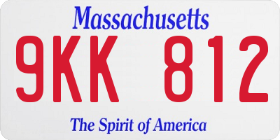 MA license plate 9KK812