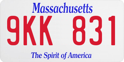 MA license plate 9KK831