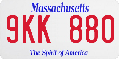 MA license plate 9KK880