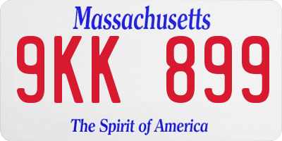 MA license plate 9KK899