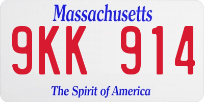 MA license plate 9KK914