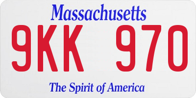 MA license plate 9KK970