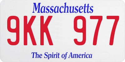 MA license plate 9KK977