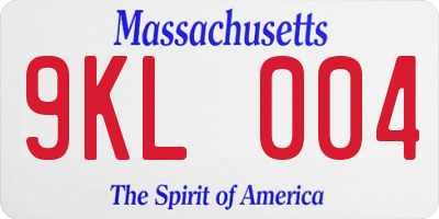 MA license plate 9KL004