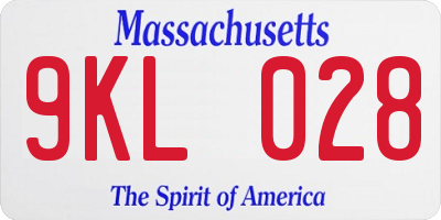 MA license plate 9KL028