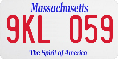 MA license plate 9KL059