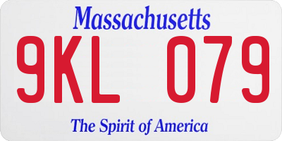 MA license plate 9KL079