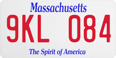 MA license plate 9KL084