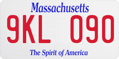 MA license plate 9KL090