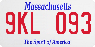 MA license plate 9KL093