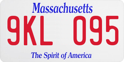 MA license plate 9KL095