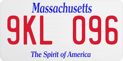 MA license plate 9KL096