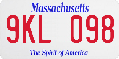 MA license plate 9KL098