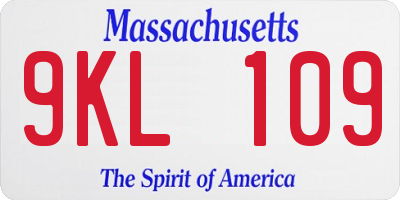 MA license plate 9KL109