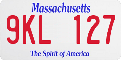MA license plate 9KL127