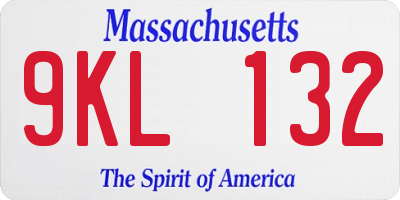 MA license plate 9KL132