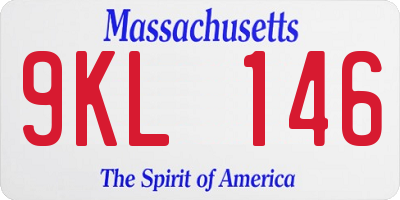 MA license plate 9KL146