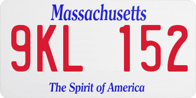 MA license plate 9KL152