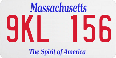 MA license plate 9KL156