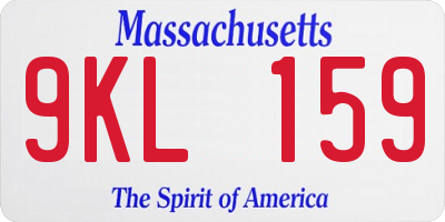 MA license plate 9KL159