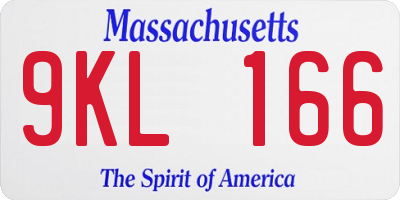 MA license plate 9KL166