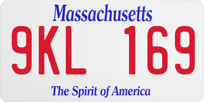 MA license plate 9KL169