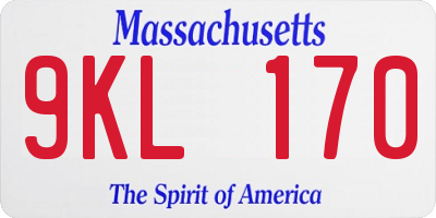 MA license plate 9KL170