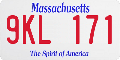 MA license plate 9KL171