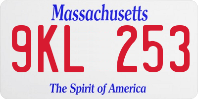 MA license plate 9KL253
