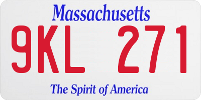 MA license plate 9KL271