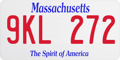 MA license plate 9KL272