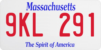 MA license plate 9KL291