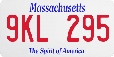 MA license plate 9KL295