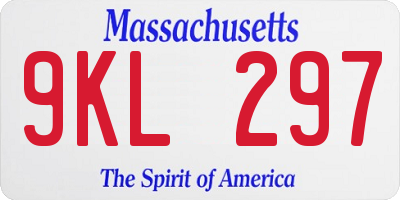 MA license plate 9KL297