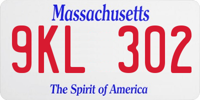 MA license plate 9KL302