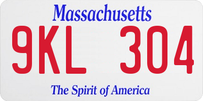 MA license plate 9KL304