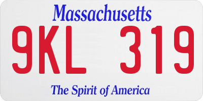 MA license plate 9KL319