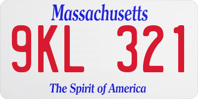 MA license plate 9KL321