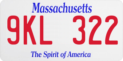 MA license plate 9KL322