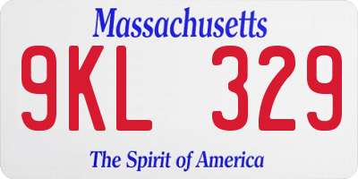 MA license plate 9KL329