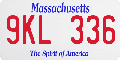 MA license plate 9KL336