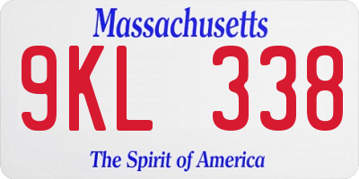 MA license plate 9KL338