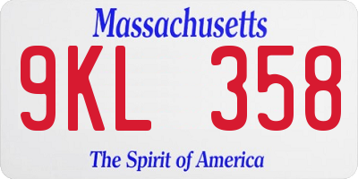 MA license plate 9KL358